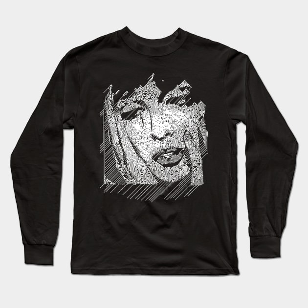 Crying Girl Pop Art Abstract Design Long Sleeve T-Shirt by DankFutura